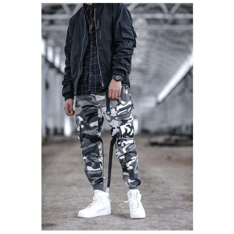 Chic Utility Ribbon Cargo Trousers
