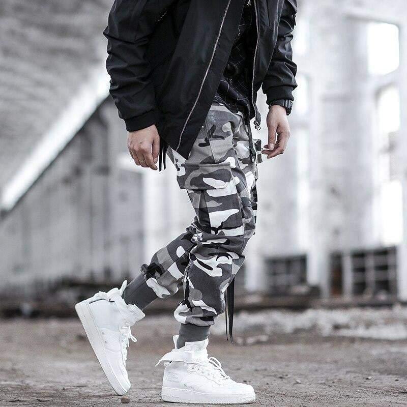 Chic Utility Ribbon Cargo Trousers
