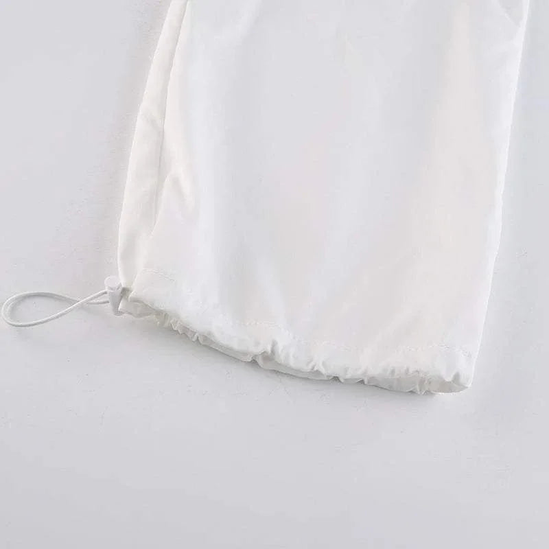 White parachute pants -  cotton parachute pants - Trendy White Parachute Pants for Urban Style