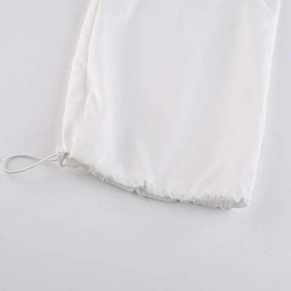 White parachute pants -  cotton parachute pants - Trendy White Parachute Pants for Urban Style