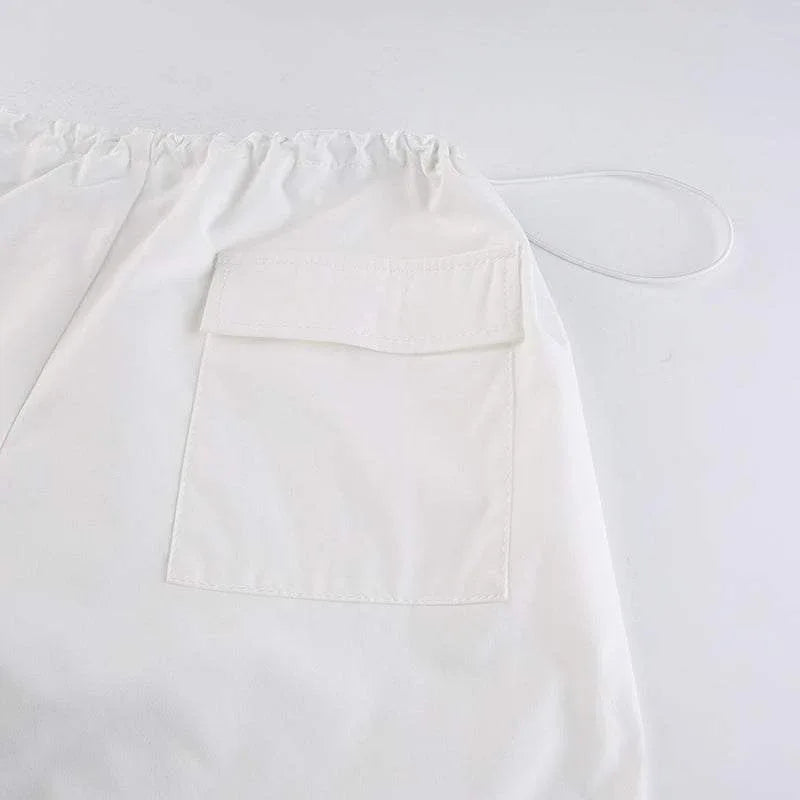White parachute pants -  flared pants - Trendy White Parachute Pants for Urban Style