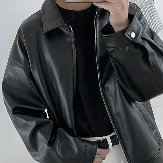 Y2K Leather Jacket - stylish leather jacket - Y2K Leather Jacket for Stylish Streetwear Looks